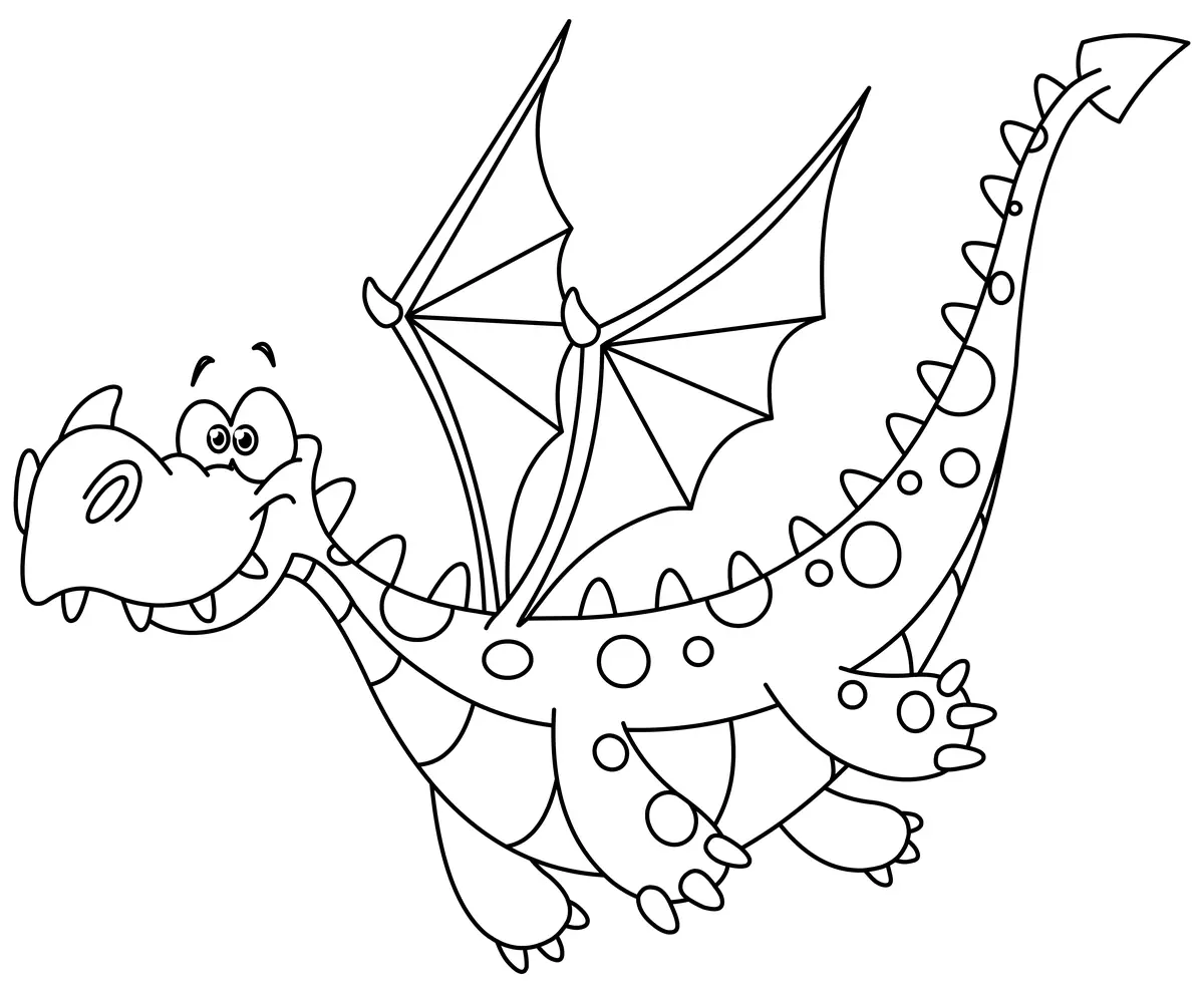 dragon en vol cartoon à imprimer