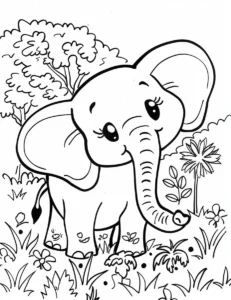 Coloriage éléphant à imprimer : 9 dessins gratuits
