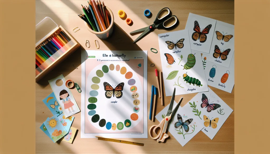 Fiches pédagogiques sur le cycle de vie du papillon pour maternelle PS MS GS