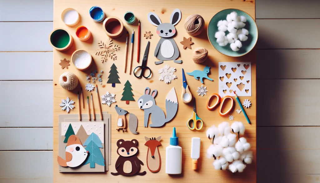 Activités créatives et bricolages d'hiver autour de l'album La Moufle en classe de maternelle