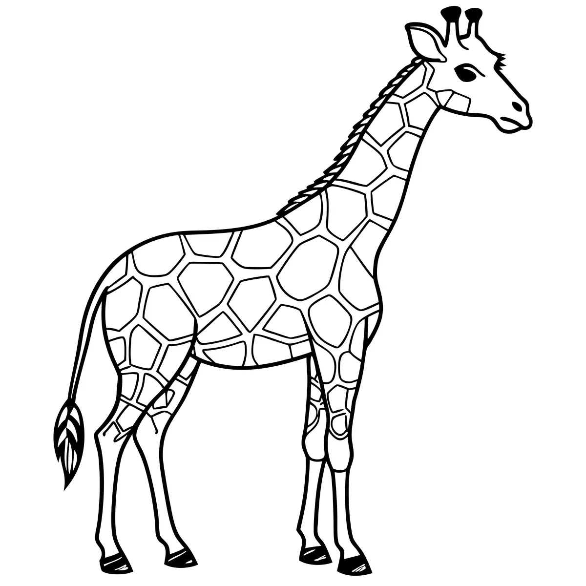 Coloriage grande girafe de profil à imprimer
