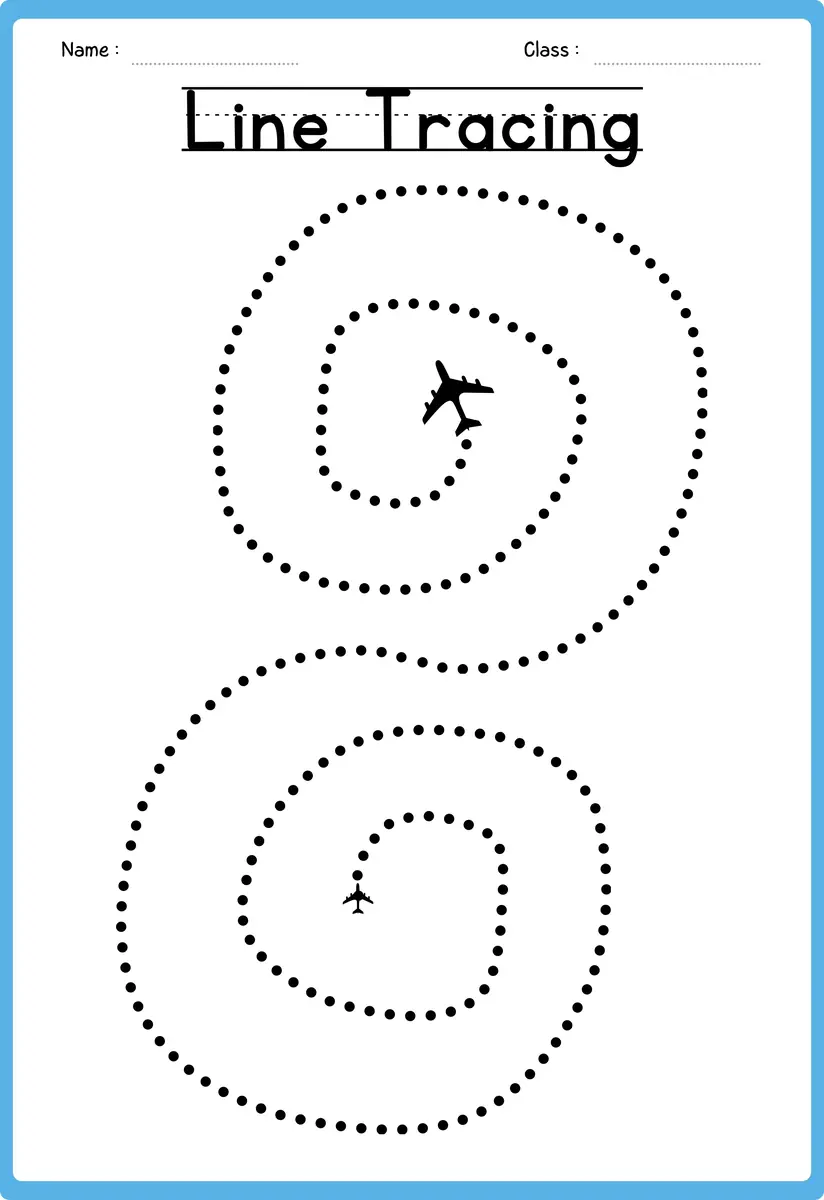 Fiche graphisme petite section spirales en pointilles a tracer a imprimer