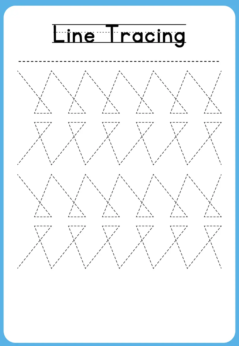 Fiche graphisme petite section triangles en pointilles a tracer a imprimer