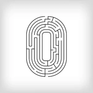 Labyrinthe en forme de chiffre 0 a imprimer