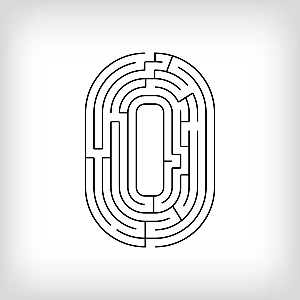 Labyrinthe en forme de chiffre 0 a imprimer
