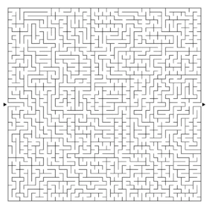 Labyrinthe geant carre classique a imprimer