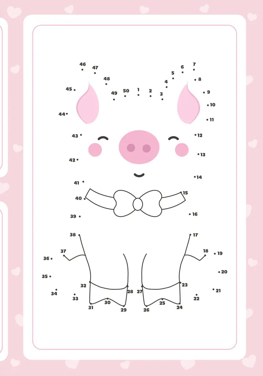 Points à relier cochon à imprimer