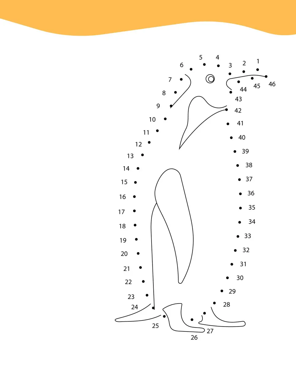 Points a relier pingouin de 1 a 46 a imprimer