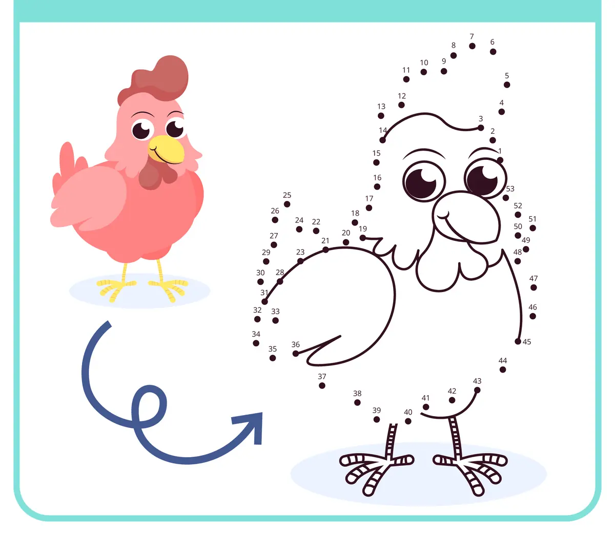 Points à relier poule à imprimer