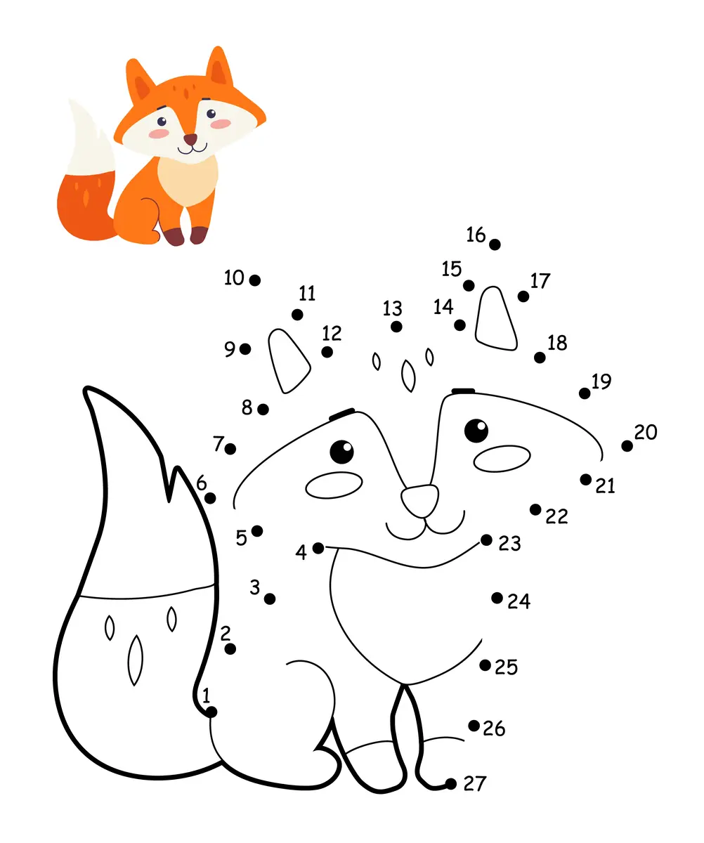 Points à relier renard à imprimer