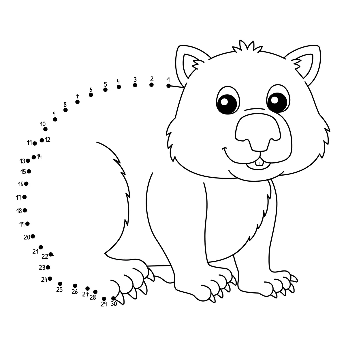 Points à relier wombat à imprimer