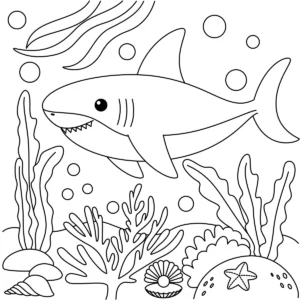 Coloriage requin à imprimer : 7 dessins gratuits