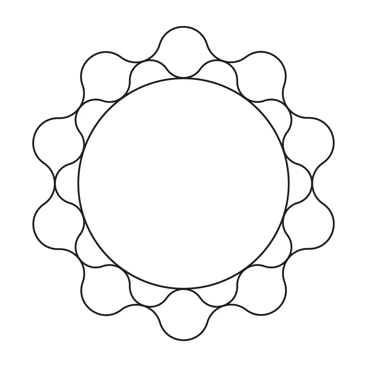 Rond simple a petales modele de trace
