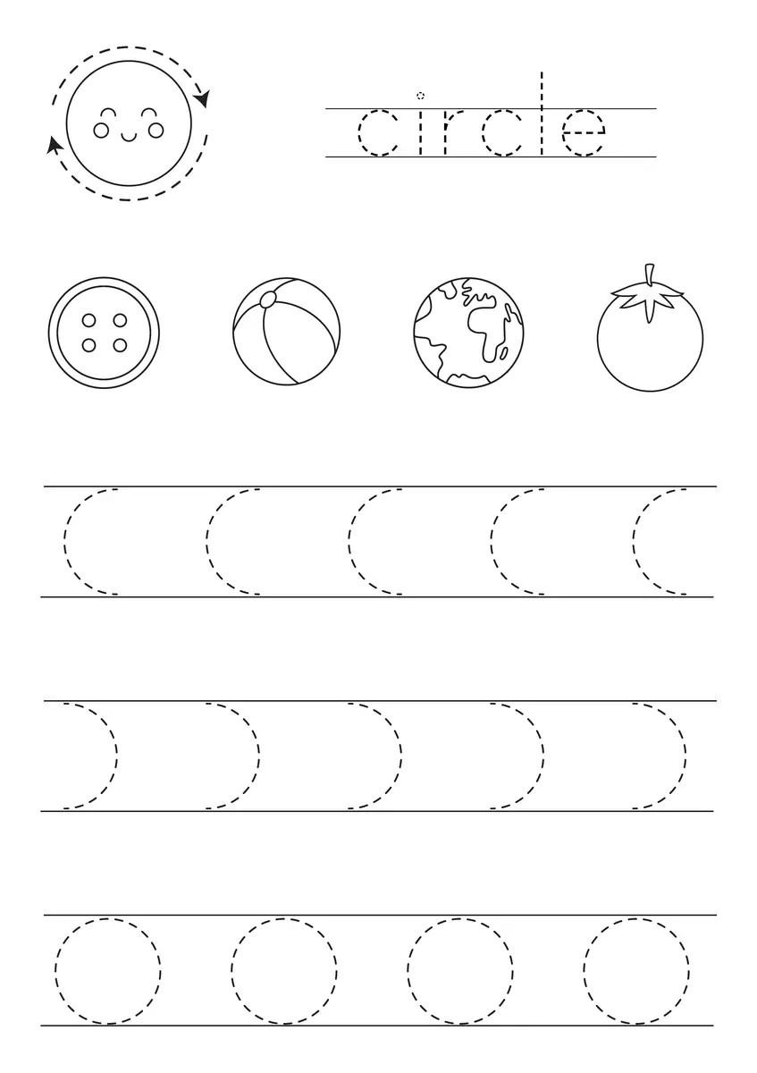 Fiche graphisme ronds avec ballon bouton terre tomate a imprimer