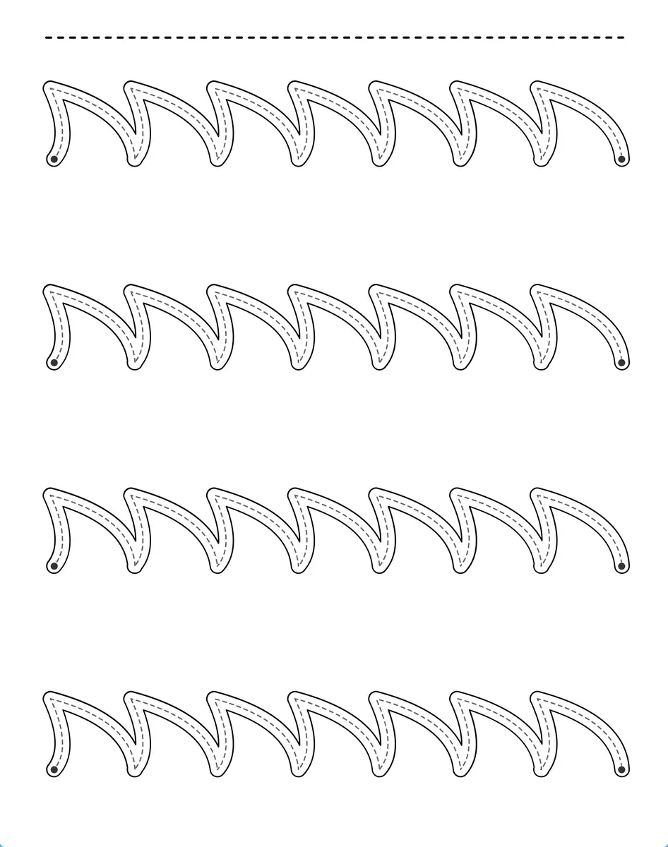 Graphisme vagues moyenne section petites vagues rapprochées à imprimer