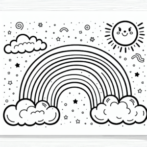 Coloriage arc-en-ciel a imprimer (gratuit)