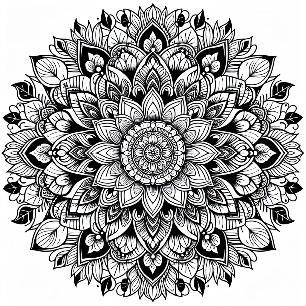 coloriage mandala de fleurs a imprimer