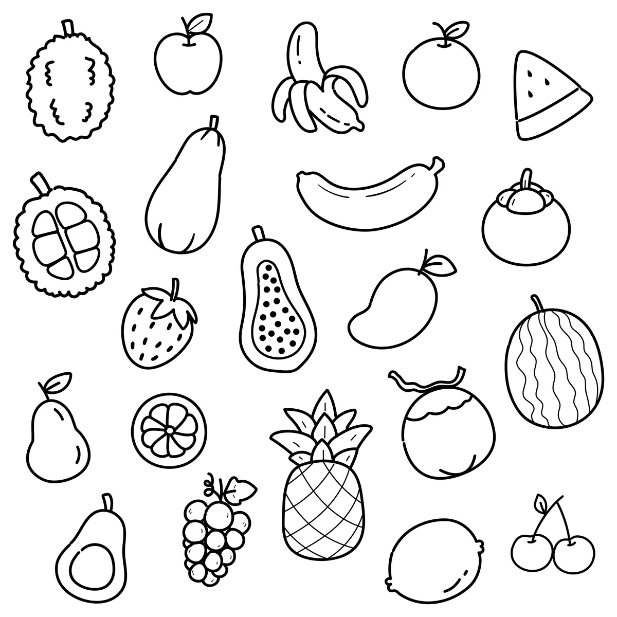 Coloriage de fruits exotiques à découvrir et imprimer