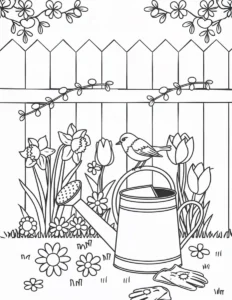 Coloriage jardin a imprimer (gratuit)