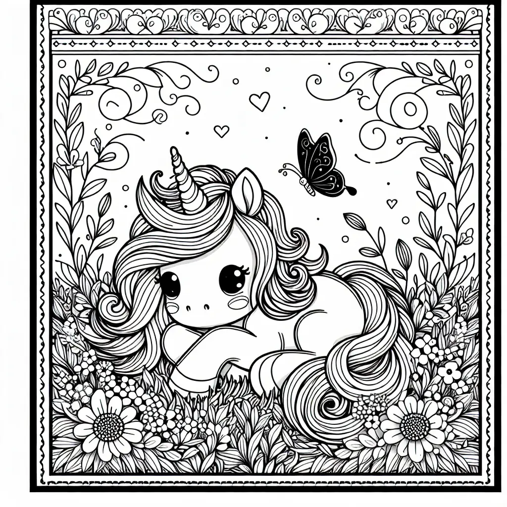 coloriage bebe licorne adorable a imprimer