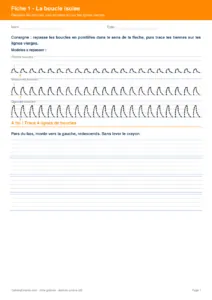Écriture cursive : les boucles e, l, b, h (GS)