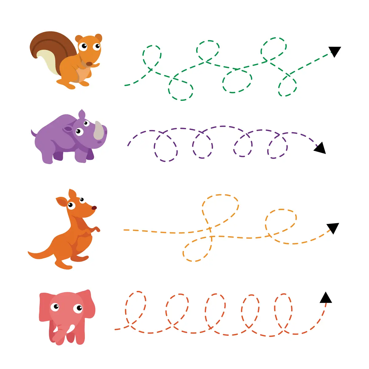 fiche graphisme animaux et boucles arrondies a imprimer