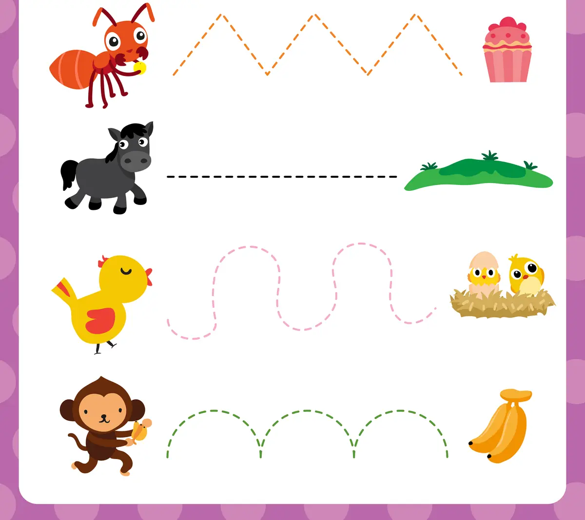 fiche graphisme animaux de la ferme et traces varies a imprimer