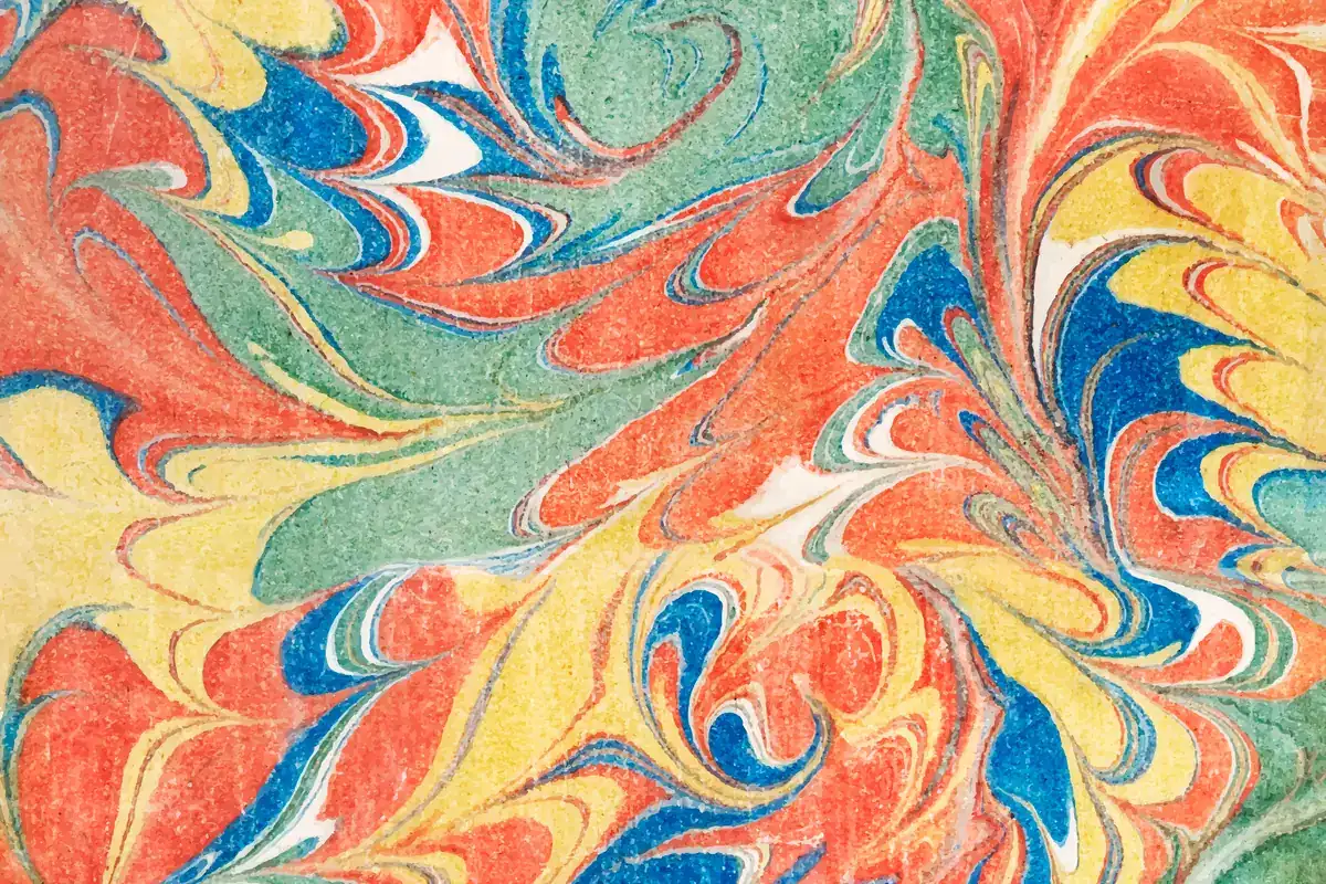 marbrure de tourbillons multicolores a la maniere de Klimt