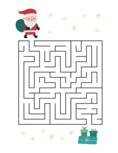 Labyrinthes de Noël à imprimer pour enfants