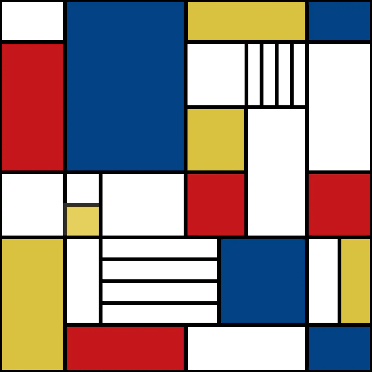 composition Mondrian avec rayures et petits carreaux