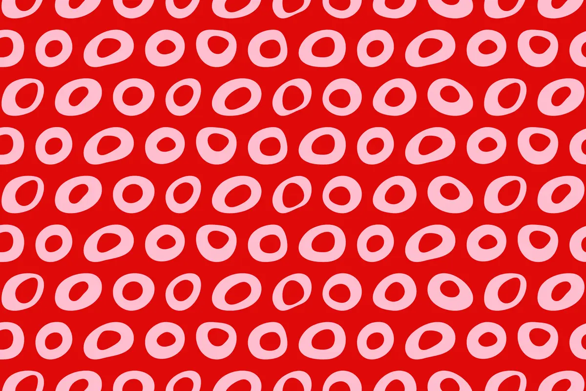 pois roses sur fond rouge, modèle de remplissage de pois