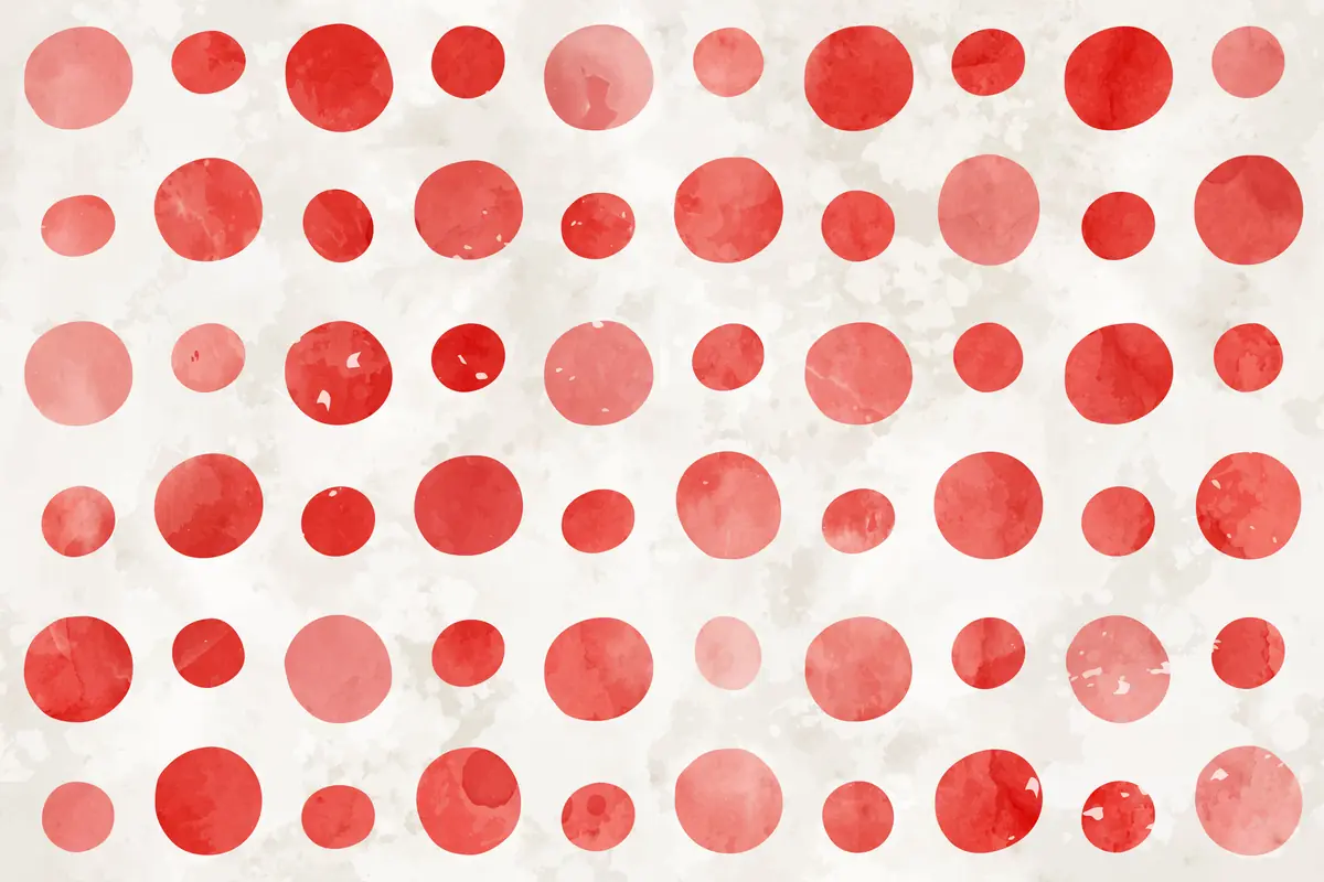 pois rouges aquarellés, modèle de pois à tamponner