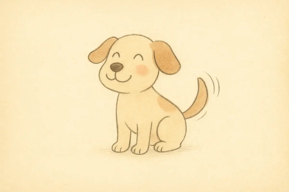 Chien joyeux qui remue la queue