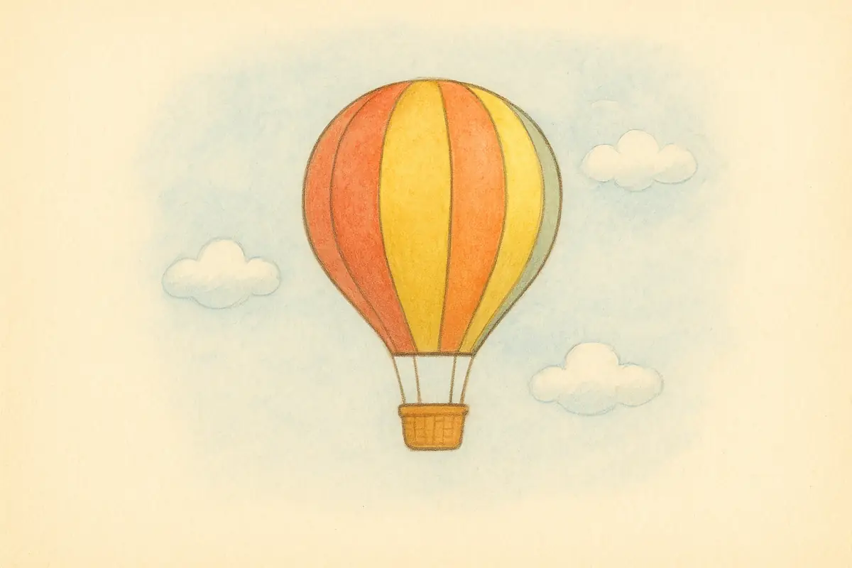 Montgolfière colorée dans le ciel