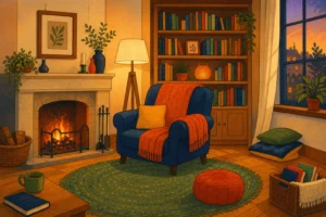 Illustration coin lecture maison
