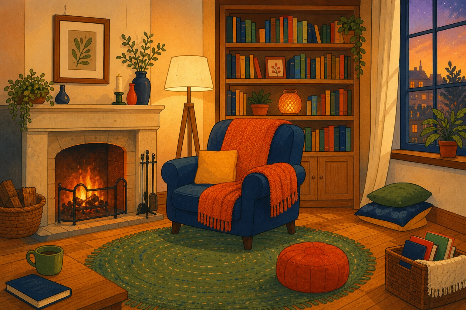 Illustration coin lecture maison