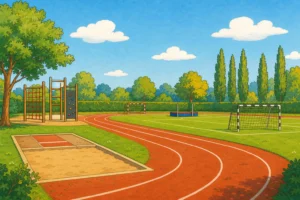 Illustration terrain sport ecole