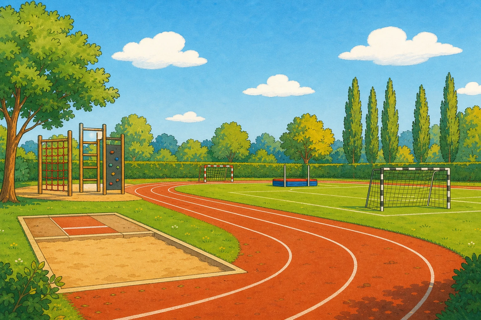 Illustration terrain sport ecole