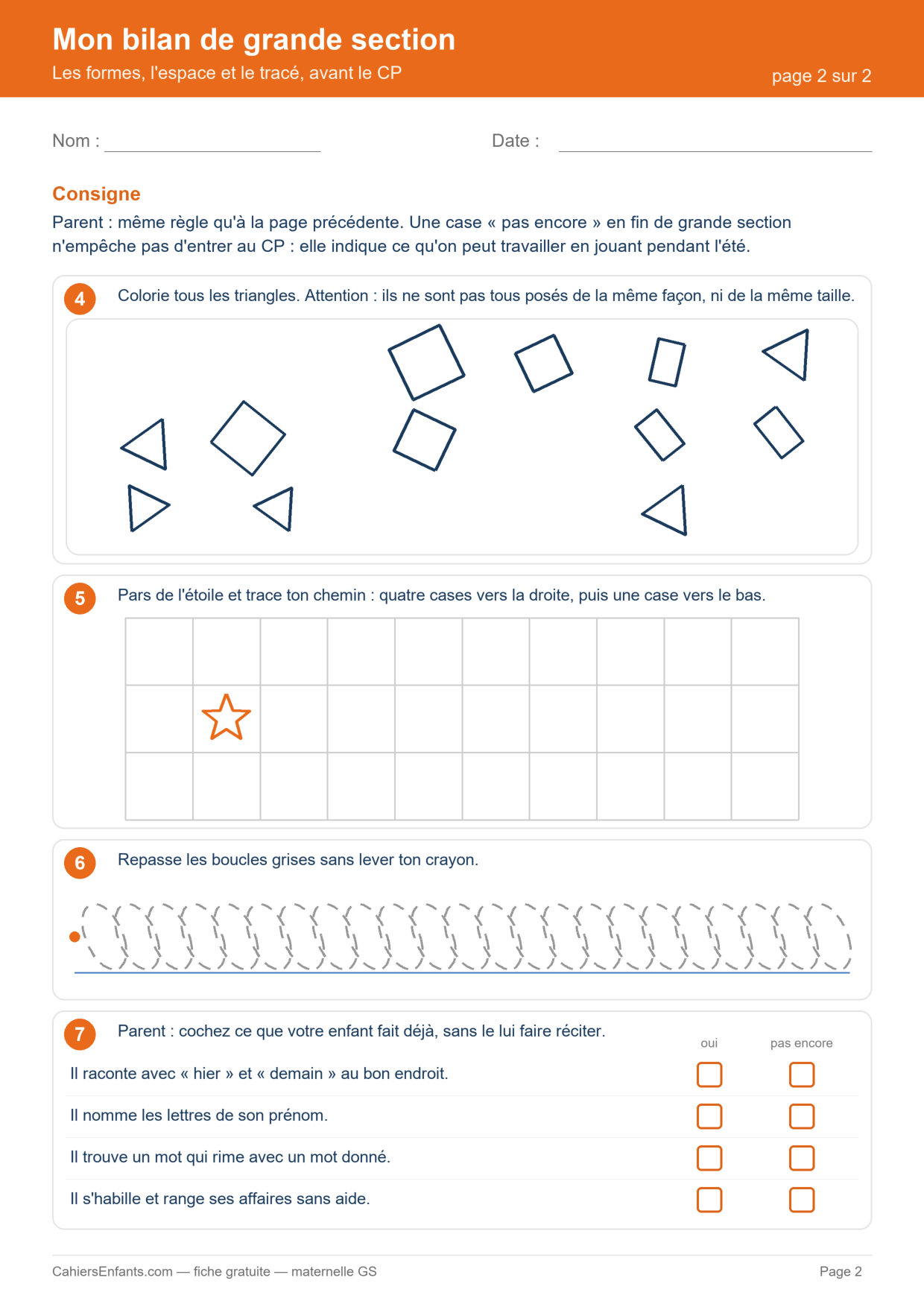Mon bilan de grande section — page 2