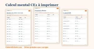 Calcul mental CE1 : 8 séries chronométrées à imprimer