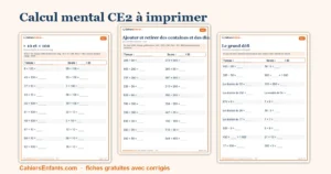 Exercices à imprimer pour CP CE1 CE2