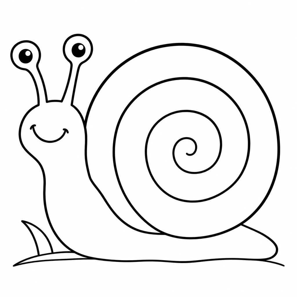 Escargot à décorer : la coquille en spirale à imprimer