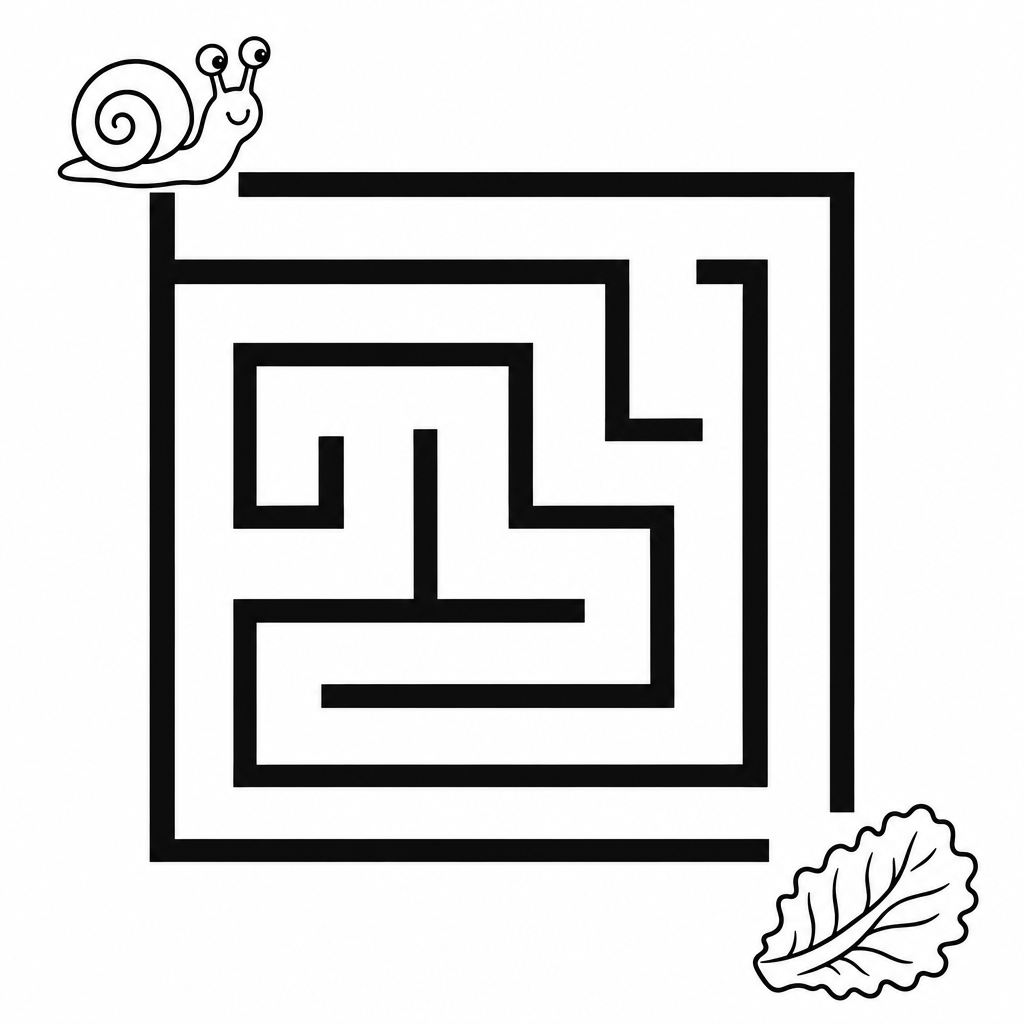 Le labyrinthe de l'escargot vers la salade à imprimer