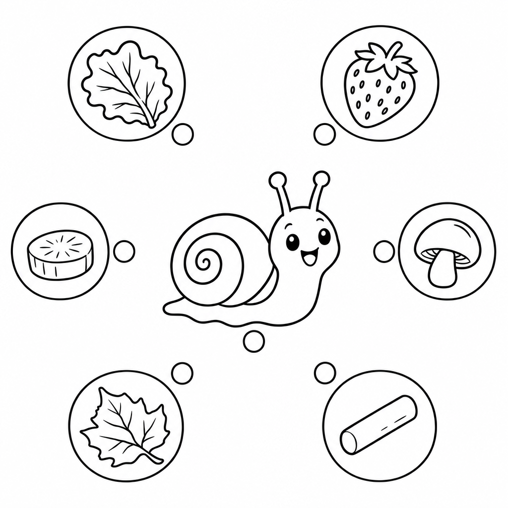 Que mangent les escargots : fiche à relier à imprimer