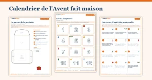 Calendrier de l'Avent fait maison à imprimer : pochettes, étiquettes et cartes d'activités