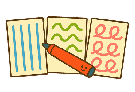 Trois fiches de graphisme maternelle : lignes droites, vagues et boucles