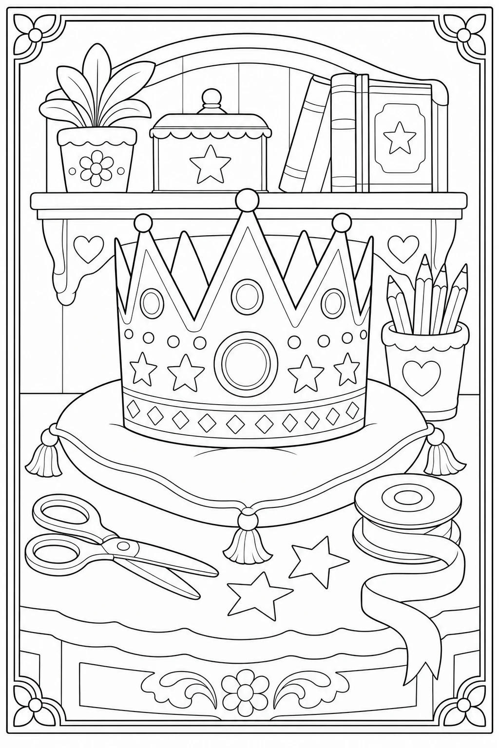 Coloriage couronne des rois à décorer et à découper à imprimer