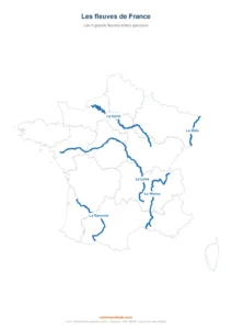 Carte des fleuves de France à imprimer