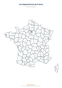 Carte de France par département à imprimer